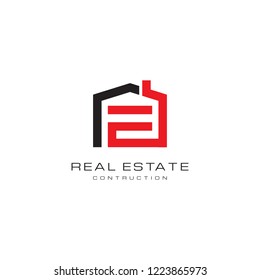 Real estate letter E logo vector, Construction home letter E logo, home letter E icon vector