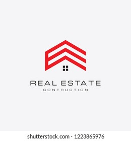 Real estate letter E logo vector, Construction home letter E logo, home letter E contructions vector