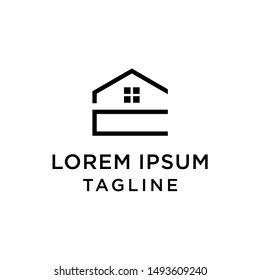 Real estate letter E logo vector, Construction home letter E logo, home letter E contructions vector