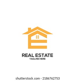 Real estate letter E logo vector, real estate agency, property vector icon.