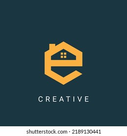 Real estate letter E logo vector, real estate agency, property vector icon.