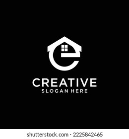 Real estate letter e logo design inspiration