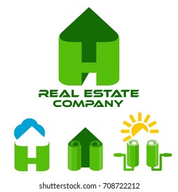 Real estate and letter H logo