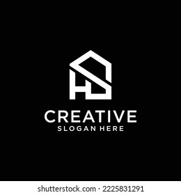 Real estate letter h s logo design inspiration