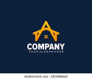 real estate a letter iconic home logo design for contraction and property business. a letter home logo. ui home iconic logo design. 