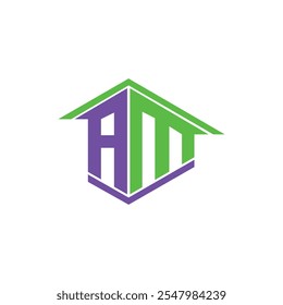 AM Real Estate Letter Logo Images, Stock Photos.