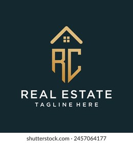 Real estate letter logo RC unique concept Premium Vector