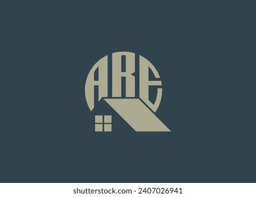 Real Estate Letter ARE Monogram Vector Logo.Home Or Building Shape ARE Logo.