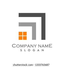 real estate letter A N M simple flat monochrome architecture logo
