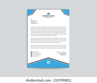 Real Estate Letterhead Design template. Multipurpose Professional  modern letterhead design with Yellow, Blue, Green, Red and Black business style print ready for your corporate Company. Stationery