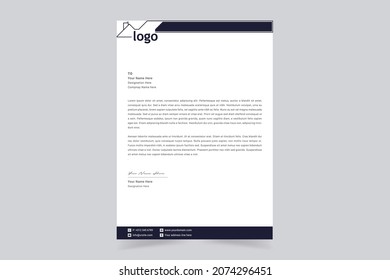 Real estate letterhead template. Creative and Clean business style print-ready letterhead design for your corporate building and real estate project. Vector Illustration