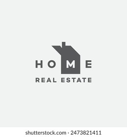 Real estate lettering logo design template. Vector illustration.