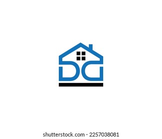 Real Estate Letters DD House Logo Design Inspiration Concept Modern Vector.