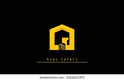 Letras inmobiliarias Logo del monograma inicial CJ , JC