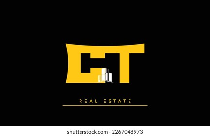 Real Estate letters Initials Monogram logo CT , TC