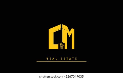 Real Estate letters Initial Monogram Logo CM, MC