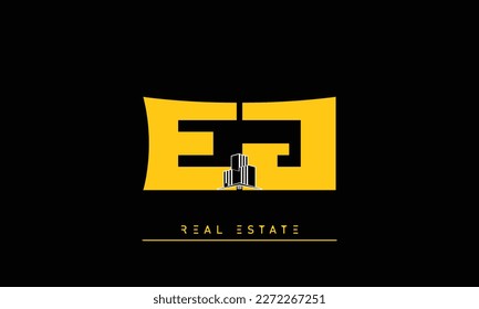 Real Estate letters Initials Monogram logo EJ , JE