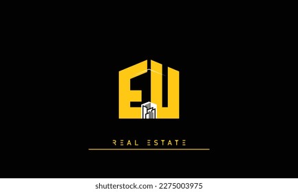 Real Estate letters Initials Monogram logo EU , UE