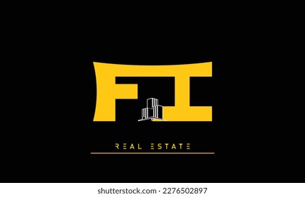 Letras inmobiliarias Iniciales Monograma FI , IF