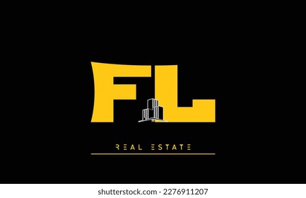 Real Estate letters Initials Monogram logo FL , LF