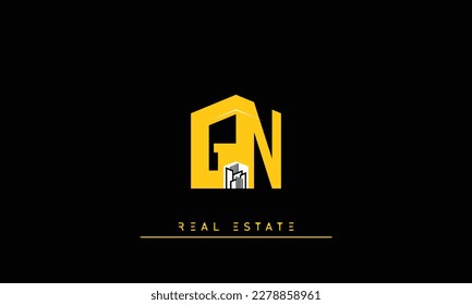 Real Estate letters Initials Monogram logo GN , NG