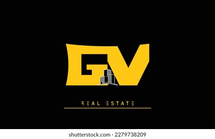 Letras inmobiliarias Logo del Monograma GV ,VG