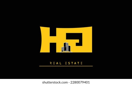 Letras inmobiliarias Logotipo del monograma inicial HJ , JH