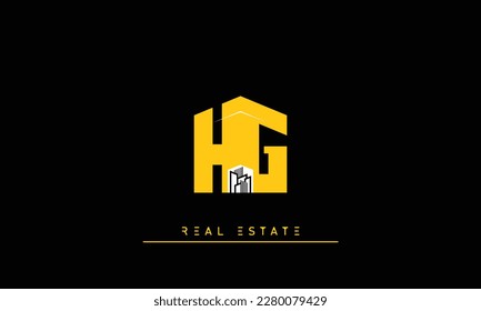Real Estate letters Initials Monogram logo HG , GH