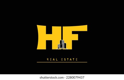 Real Estate letters Initials Monogram logo HF , FH