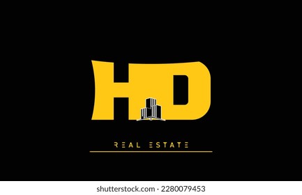 Letras inmobiliarias Logo de Iniciales Monograma HD , DH