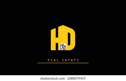 Letras inmobiliarias Logo de Iniciales Monograma HD , DH