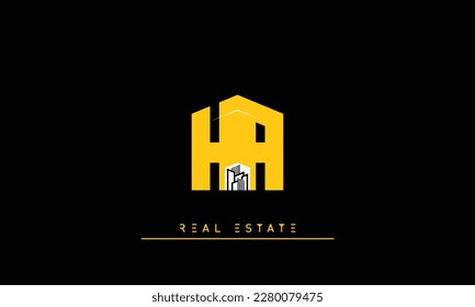 Real Estate letters Initials Monogram logo HA , AH