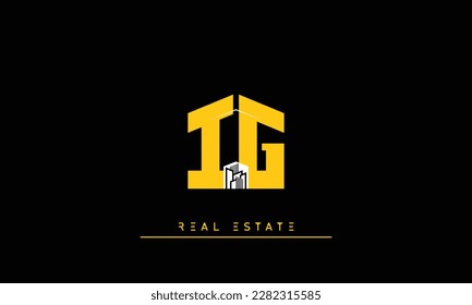 Real Estate letters Initials Monogram logo IG , GI