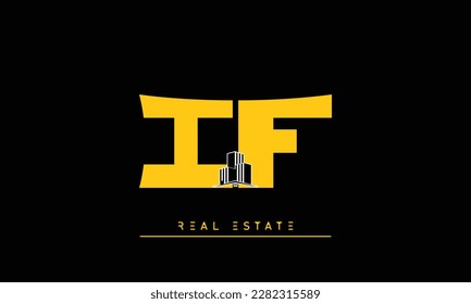 Real Estate letters Initials Monogram logo IF , FI