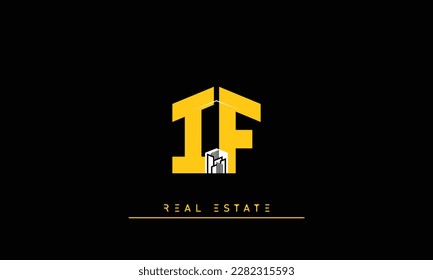 Real Estate letters Initials Monogram logo IF , FI