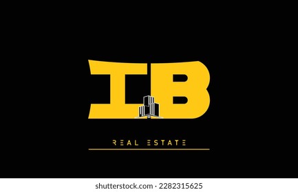 Letras inmobiliarias Logo del Monograma IB , BI
