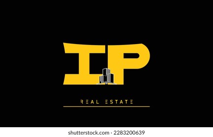 Real Estate letters Initials Monogram logo IP , PI