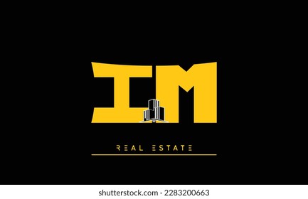 Real Estate letters Initials Monogram logo IM , MI