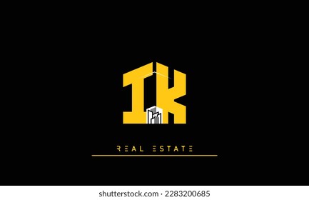 Real Estate letters Initials Monogram logo IK , KI
