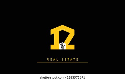 Real Estate letters Initial Monogram Logo IZ, ZI