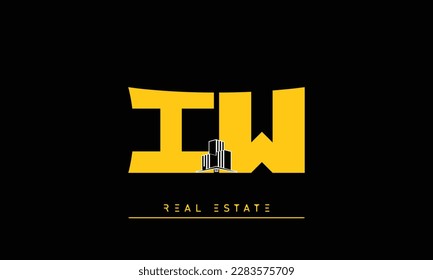 Real Estate letters Initials Monogram logo IW , WI