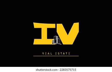 Letras inmobiliarias Iniciales Logotipo de Monograma IV , VI