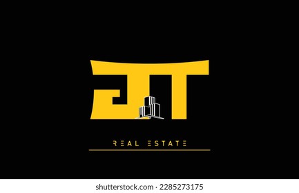 Real Estate letters Initials Monogram logo JT , TJ