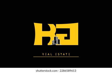 Real Estate letters Initials Monogram logo KJ , JK