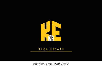 Real Estate letters Initials Monogram logo KE , EK