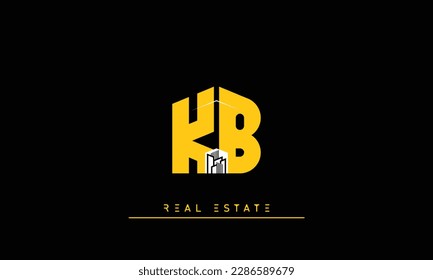 Real Estate letters Initials Monogram logo KB , BK