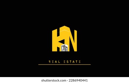 Letras inmobiliarias Logo del Monograma KN , NK