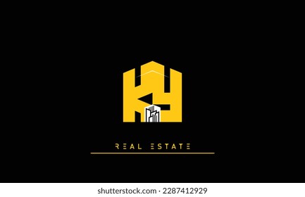 Real Estate letters Initial Monogram Logo KY, YK