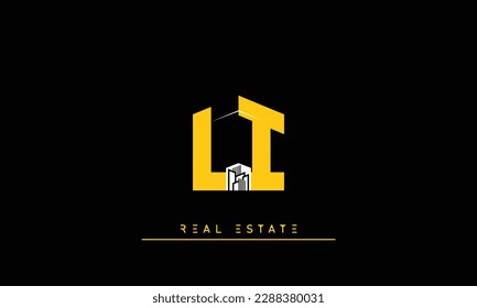 Letras inmobiliarias Logotipo inicial Monograma LI , IL