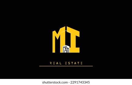 Real Estate letters Modern Creative logo MI , IM